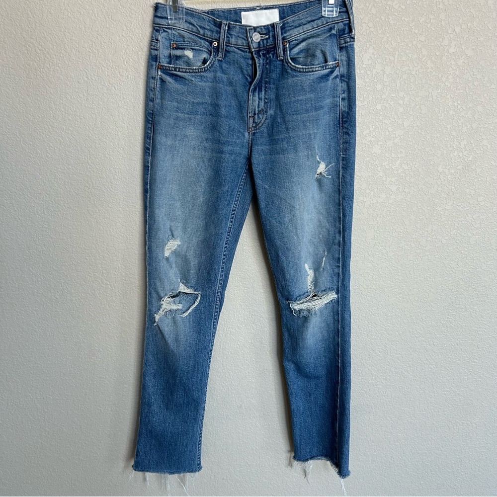 MOTHER Superior The Flirt Fray Wash Jean In Cold Feet Size 24 - Picture 3 of 14